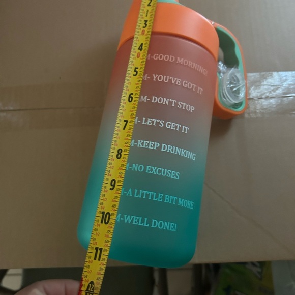 Orange and Green Gradient Water Bottle with Flip Cap - Picture 3 of 3